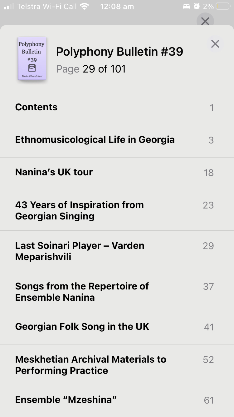 Table of Contents in the Books app on a phone